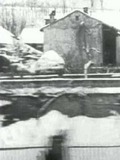 Panorama de l’arrivée à Aix-les-Bains pris du train (temps de neige)