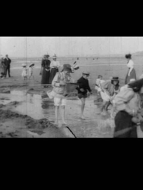 Enfants pêchant des crevettes